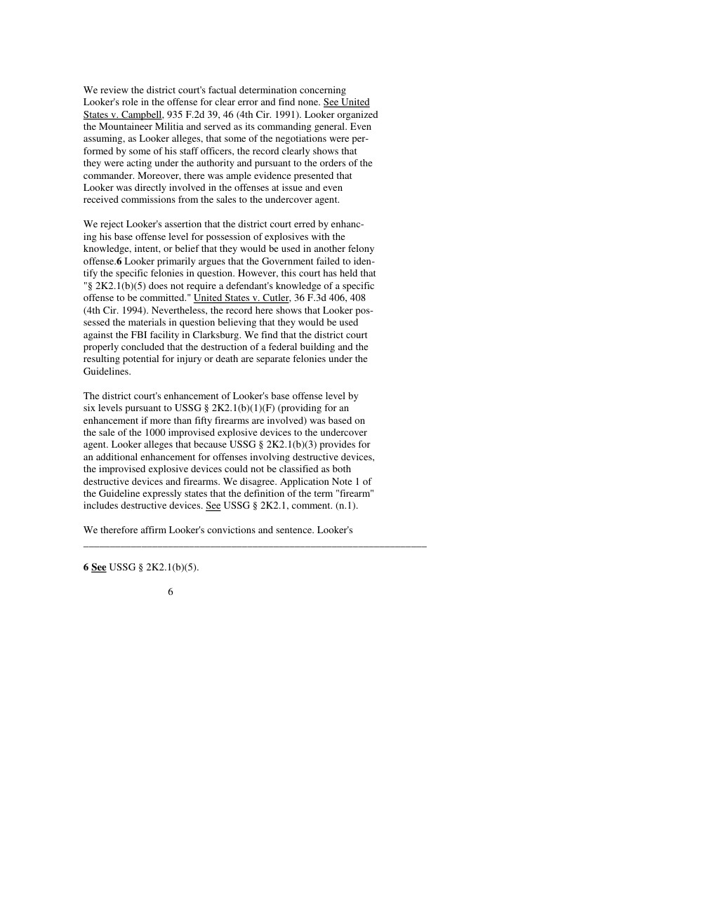 Appellate findings on Looker’s role and intended use